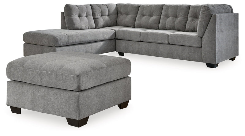 Marleton Gray 2-Piece Sectional with Ottoman from Ashley - Luna Furniture