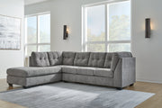 Marleton Gray 2-Piece Sectional with Ottoman from Ashley - Luna Furniture