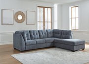 Marleton 2-Piece Sleeper Sectional with Ottoman in Denim - PKG015809