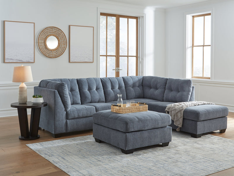 Marleton Denim 2-Piece Sleeper Sectional with Ottoman from Ashley - Luna Furniture