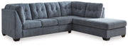 Marleton Denim 2-Piece Sleeper Sectional with Ottoman from Ashley - Luna Furniture