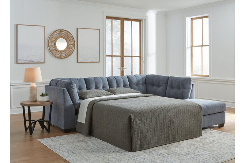 Marleton Denim 2 - Piece Sleeper Sectional with Chaise - Gate FurnitureSleeper Sectional