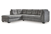 Marleton Gray 2 - Piece Sleeper Sectional with Chaise - Gate FurnitureSleeper Sectional
