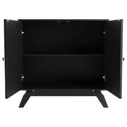 Marlon 2-door Floral Bone Inlay Accent Cabinet Black - 950453