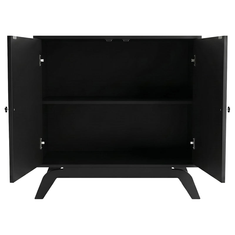 Marlon 2-door Floral Bone Inlay Accent Cabinet Black - 950453