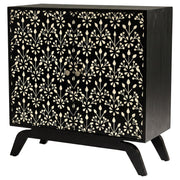 Marlon 2-door Floral Bone Inlay Accent Cabinet Black - 950453