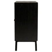 Marlon 2-door Floral Bone Inlay Accent Cabinet Black - 950453