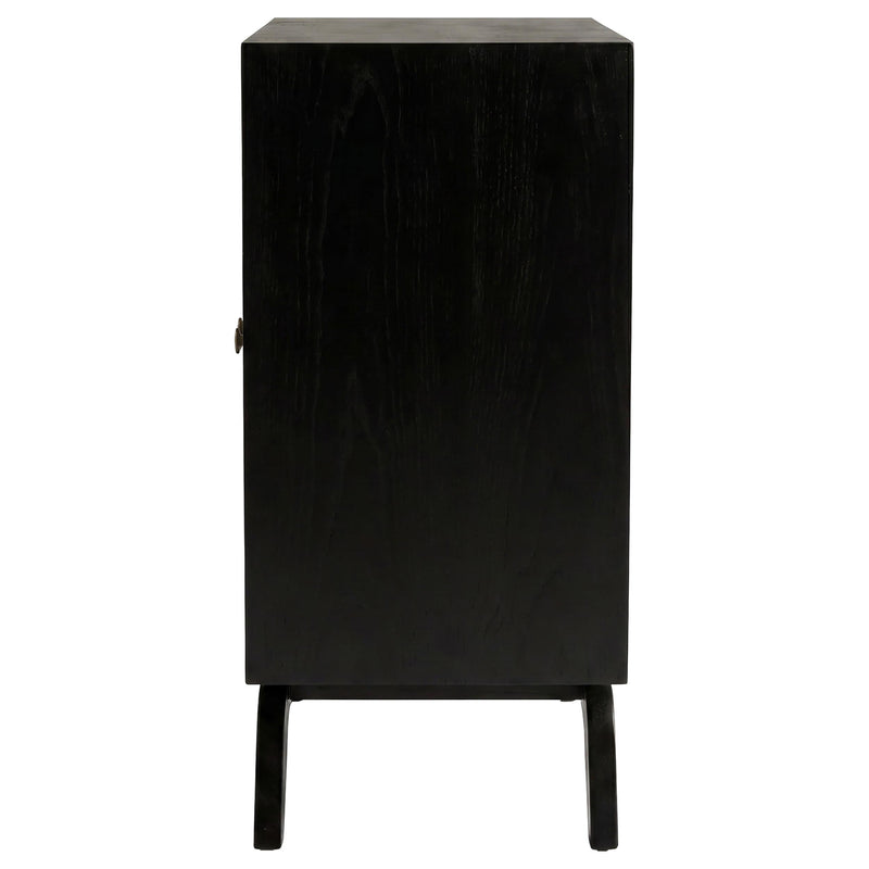 Marlon 2-door Floral Bone Inlay Accent Cabinet Black - 950453