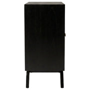 Marlon 2-door Floral Bone Inlay Accent Cabinet Black - 950453