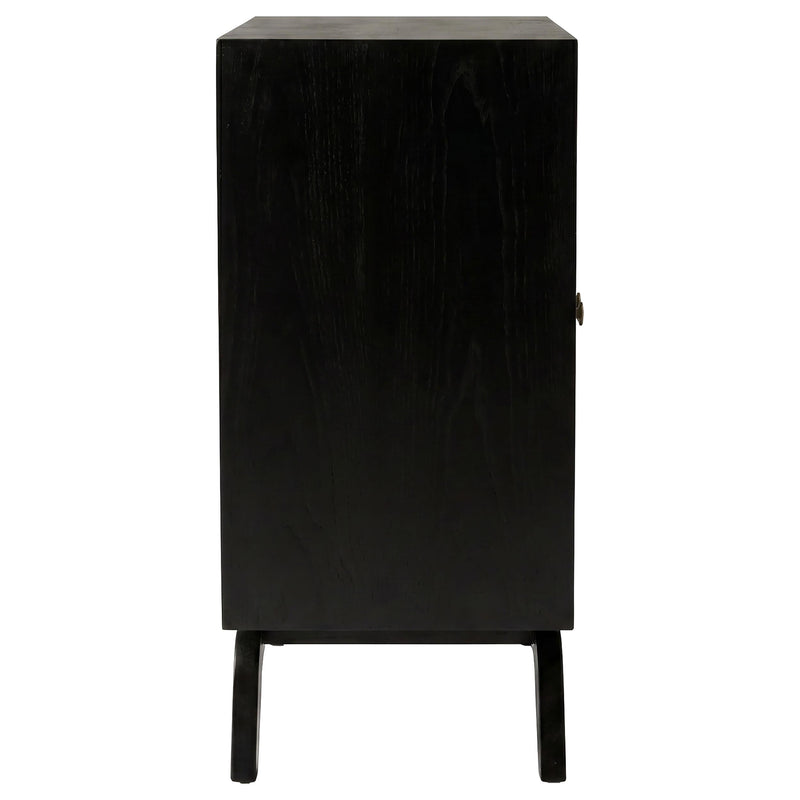 Marlon 2-door Floral Bone Inlay Accent Cabinet Black - 950453