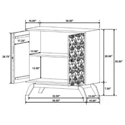 Marlon 2-door Floral Bone Inlay Accent Cabinet Black - 950453