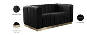 Marlon 62.5" Velvet Upholstered Loveseat in Black - 603Black-L