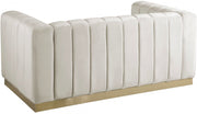 Marlon 62.5" Velvet Upholstered Loveseat in Cream - 603Cream-L