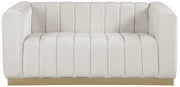 Marlon 62.5" Velvet Upholstered Loveseat in Cream - 603Cream-L