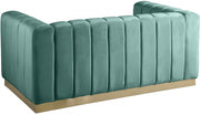 Marlon 62.5" Velvet Upholstered Loveseat in Green - 603Mint-L