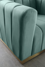 Marlon 62.5" Velvet Upholstered Loveseat in Green - 603Mint-L
