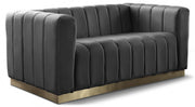 Marlon 62.5" Velvet Upholstered Loveseat in Grey - 603Grey-L