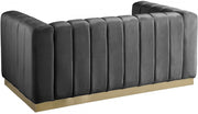 Marlon 62.5" Velvet Upholstered Loveseat in Grey - 603Grey-L