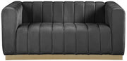 Marlon 62.5" Velvet Upholstered Loveseat in Grey - 603Grey-L