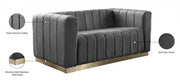 Marlon 62.5" Velvet Upholstered Loveseat in Grey - 603Grey-L