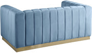 Marlon 62.5" Velvet Upholstered Loveseat in Light Blue - 603SkyBlu-L