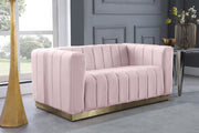 Marlon 62.5" Velvet Upholstered Loveseat in Pink - 603Pink-L