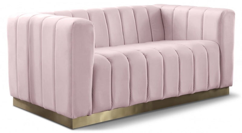 Marlon 62.5" Velvet Upholstered Loveseat in Pink - 603Pink-L