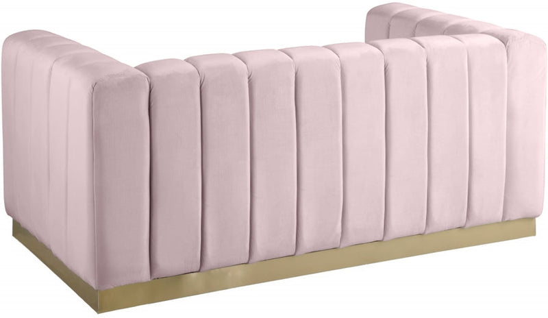 Marlon 62.5" Velvet Upholstered Loveseat in Pink - 603Pink-L