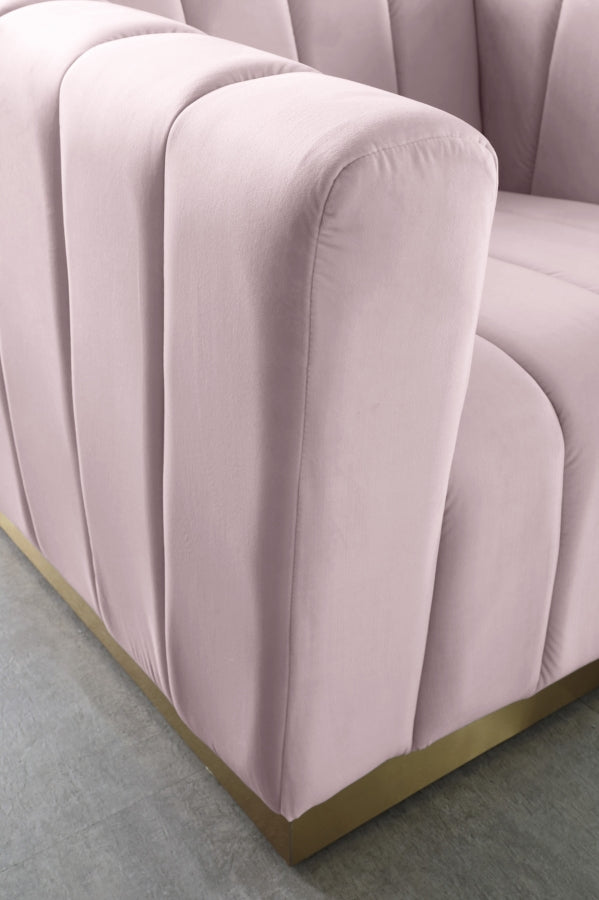 Marlon 62.5" Velvet Upholstered Loveseat in Pink - 603Pink-L