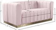 Marlon 62.5" Velvet Upholstered Loveseat in Pink - 603Pink-L