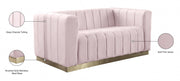 Marlon 62.5" Velvet Upholstered Loveseat in Pink - 603Pink-L