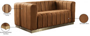 Marlon 62.5" Velvet Upholstered Loveseat in Saddle - 603Saddle-L