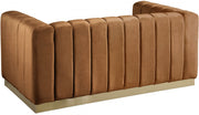Marlon 62.5" Velvet Upholstered Loveseat in Saddle - 603Saddle-L