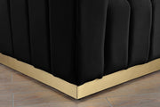 Marlon 86.5" Velvet Upholstered Sofa in Black - 603Black-S