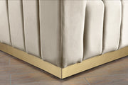 Marlon 86.5" Velvet Upholstered Sofa in Cream - 603Cream-S