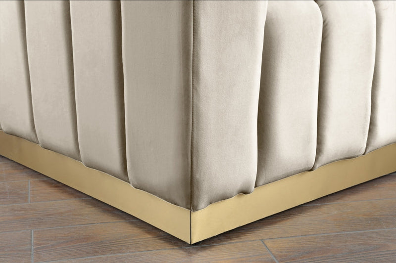 Marlon 86.5" Velvet Upholstered Sofa in Cream - 603Cream-S