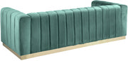 Marlon 86.5" Velvet Upholstered Sofa in Green - 603Mint-S