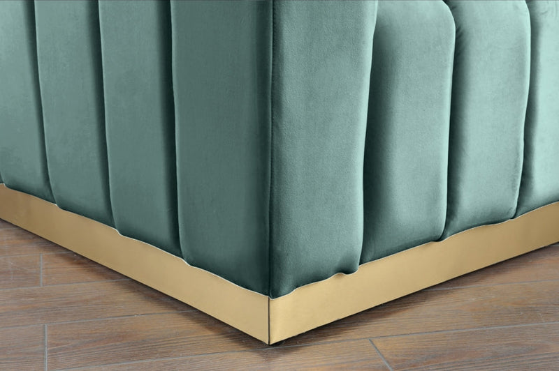 Marlon 86.5" Velvet Upholstered Sofa in Green - 603Mint-S