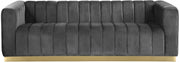 Marlon 86.5" Velvet Upholstered Sofa in Grey - 603Grey-S
