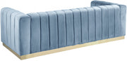 Marlon 86.5" Velvet Upholstered Sofa in Light Blue - 603SkyBlu-S