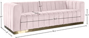 Marlon 86.5" Velvet Upholstered Sofa in Pink - 603Pink-S