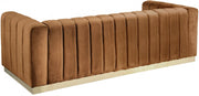 Marlon 86.5" Velvet Upholstered Sofa in Saddle - 603Saddle-S