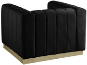 Marlon Velvet Upholstered Chair in Black - 603Black-C