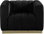 Marlon Velvet Upholstered Chair in Black - 603Black-C