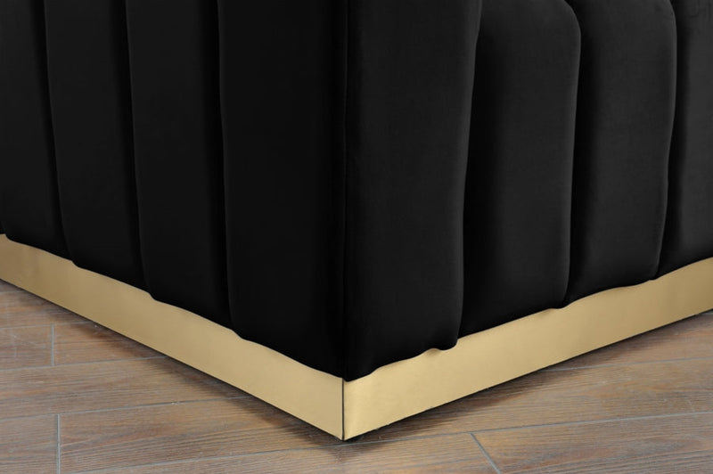 Marlon Velvet Upholstered Chair in Black - 603Black-C