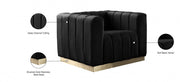 Marlon Velvet Upholstered Chair in Black - 603Black-C