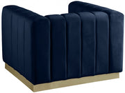 Marlon Velvet Upholstered Chair in Blue - 603Navy-C