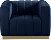 Marlon Velvet Upholstered Chair in Blue - 603Navy-C