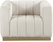 Marlon Velvet Upholstered Chair in Cream - 603Cream-C