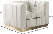 Marlon Velvet Upholstered Chair in Cream - 603Cream-C